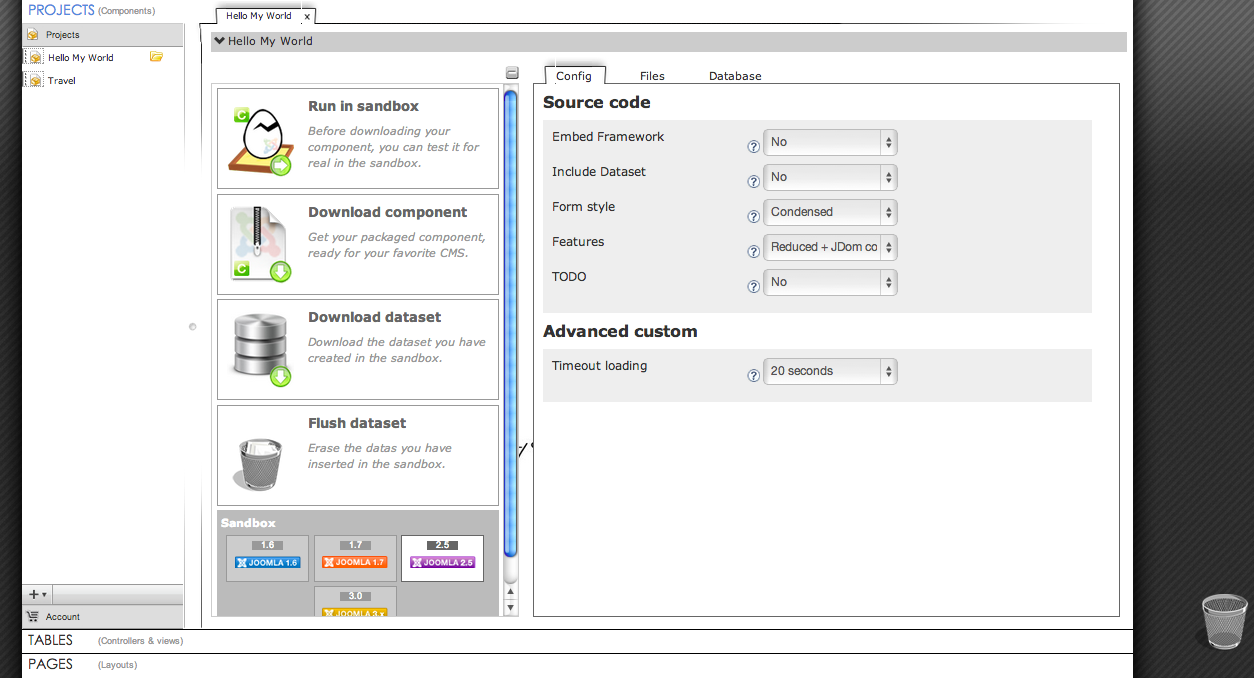 Joomla Create project